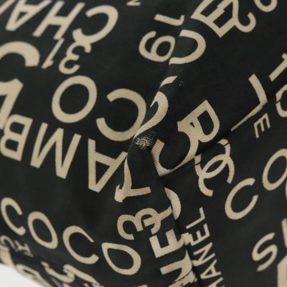 CHANEL Chain Bycy Tote Bag Canvas Plastic Black Clear Silver CC Auth am7247 - Picture 15 of 16